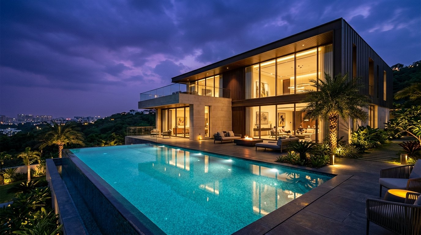 Ultra Luxury Villa Twilight Elevation